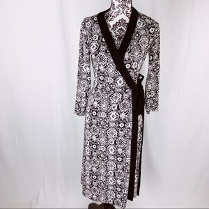 Tahari Jill Floral Wrap Midi Dress